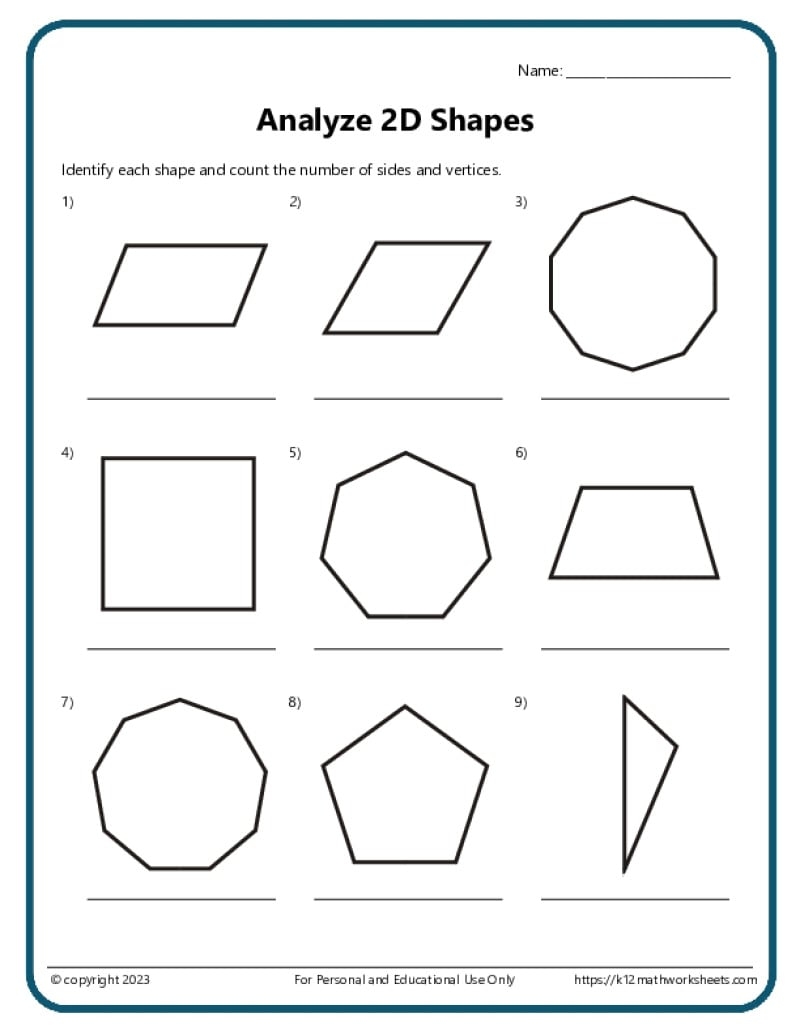Geometry Worksheets