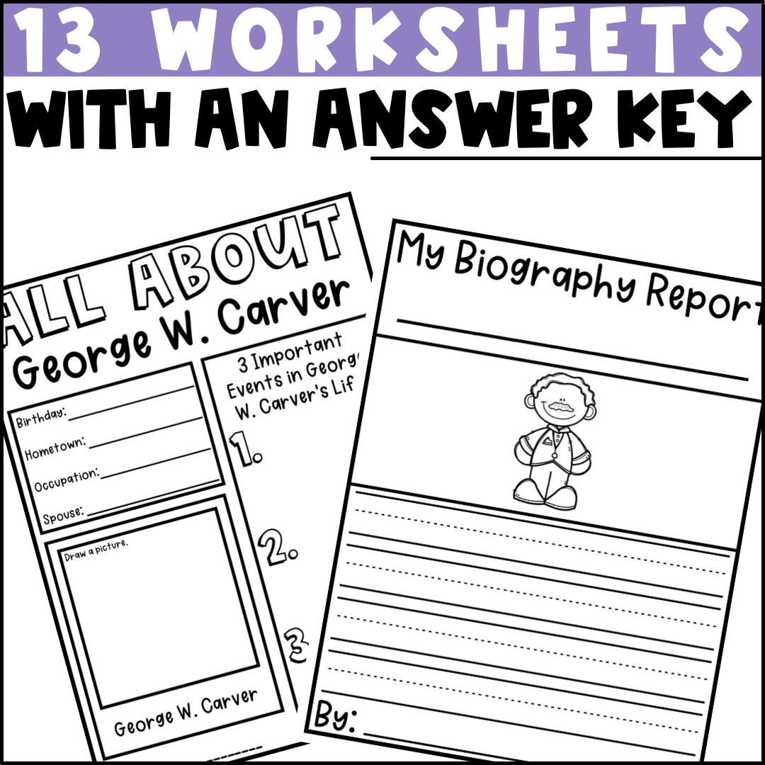 George Washington Carver Biography Activities Black History Month Inventor Classful