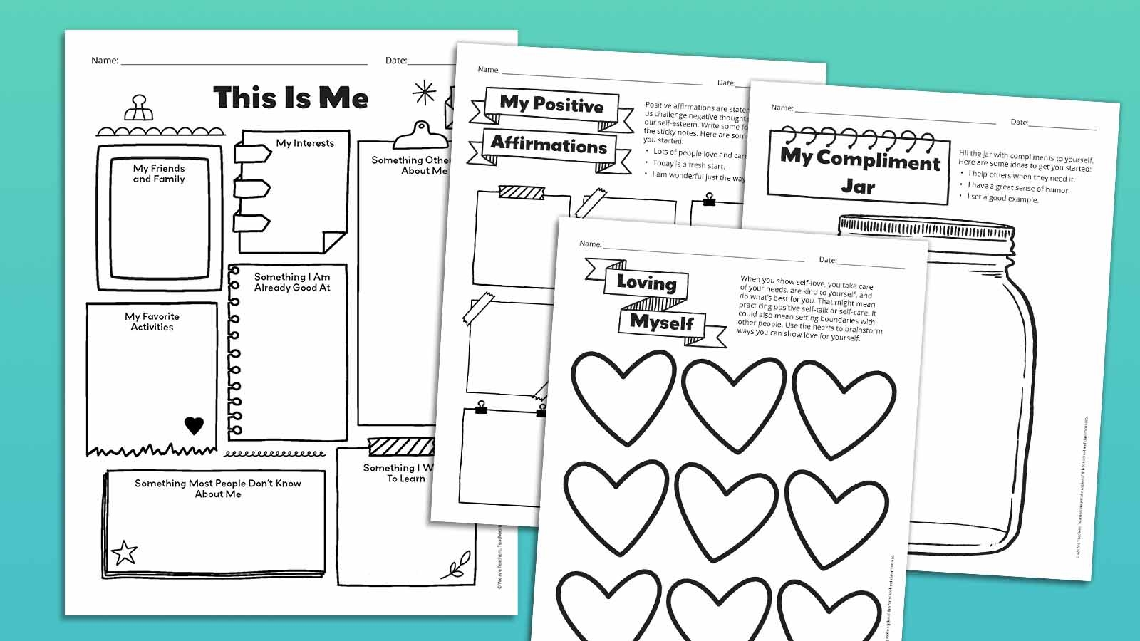 Get Our Free Bundle Of Self Esteem Worksheets