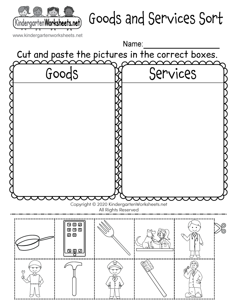 Goods And Services Worksheet Free Printable Digital PDF