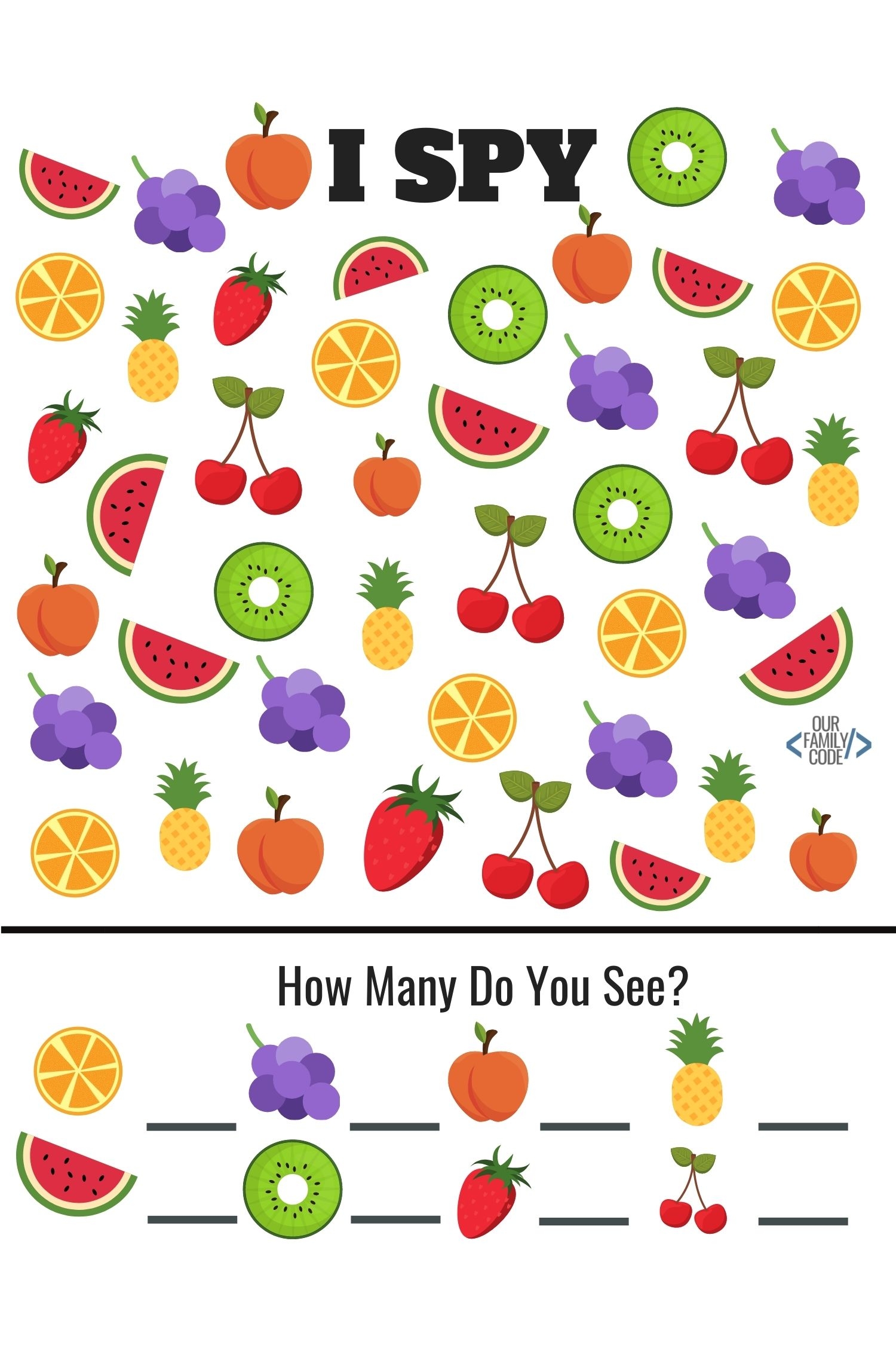 Grab These Free Summer Fruit Worksheets For Kids Our Family Code