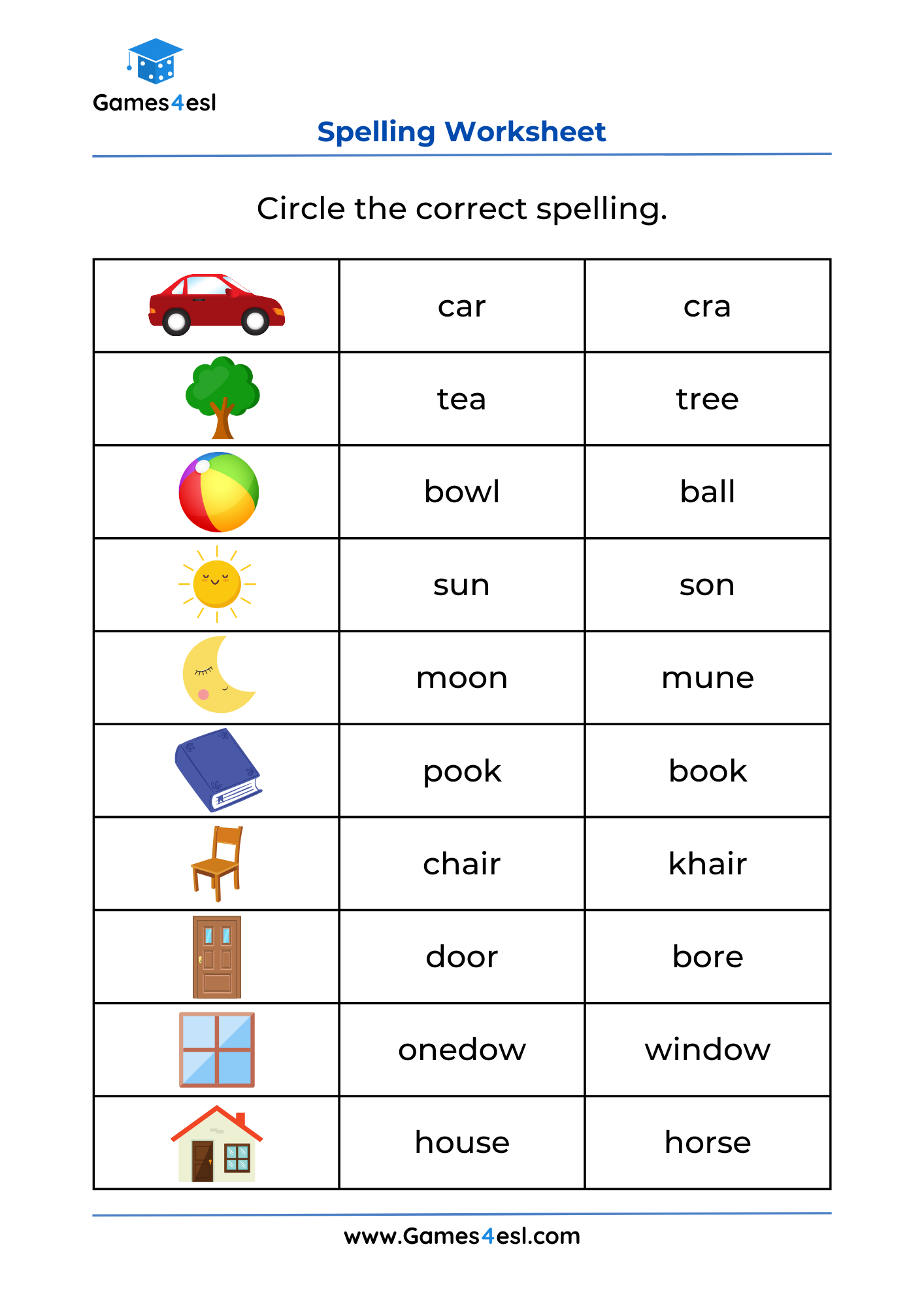 Grade 1 Spelling Worksheets Games4esl Grade 1 Spelling Worksheets Games4esl