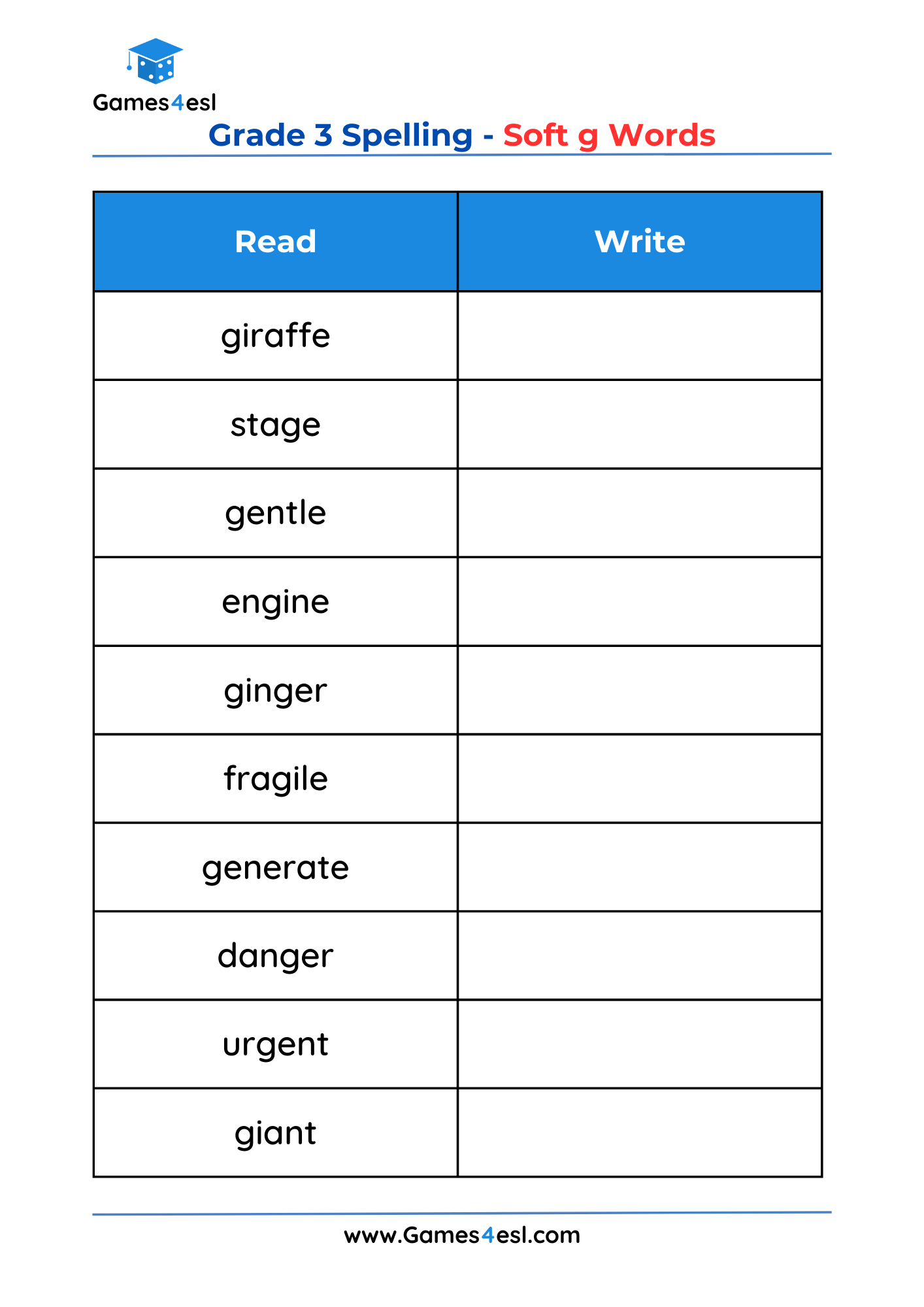 Grade 3 Spelling Words Worksheets Games4esl Grade 3 Spelling Words Worksheets Games4esl