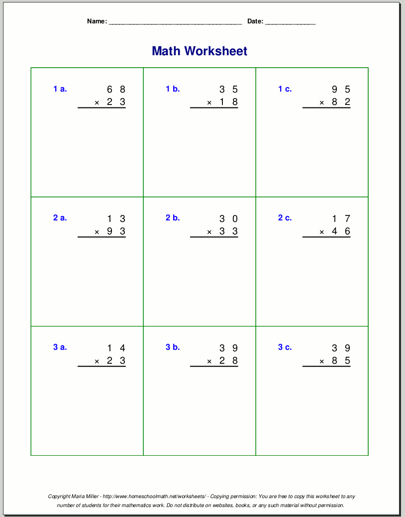 Grade 4 Multiplication Worksheets Grade 4 Multiplication Worksheets