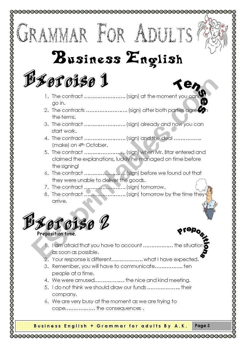 Grammar For Adults Business English ESL Worksheet By Allakoalla Worksheets Library
