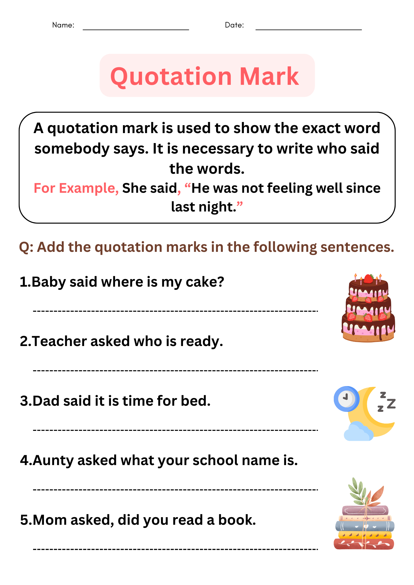 Grammer Quotation Marks Worksheets With Answers For Grade 1 2 3 Made By Teachers Free 2nd Grade Quotation Marks Worksheet Download Free 2nd Grade Quotation Marks Worksheet Png Images Free Worksheets On Clipart Library