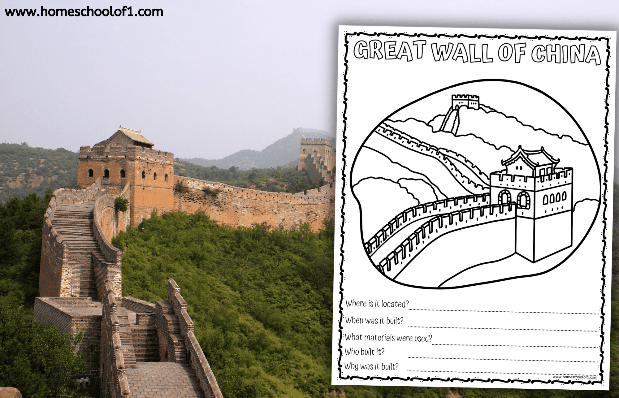 Great Wall Of China Worksheet Fun Facts For Kids