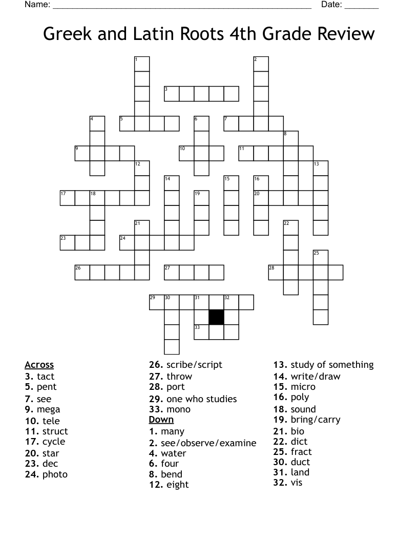 Greek And Latin Roots Worksheet WordMint