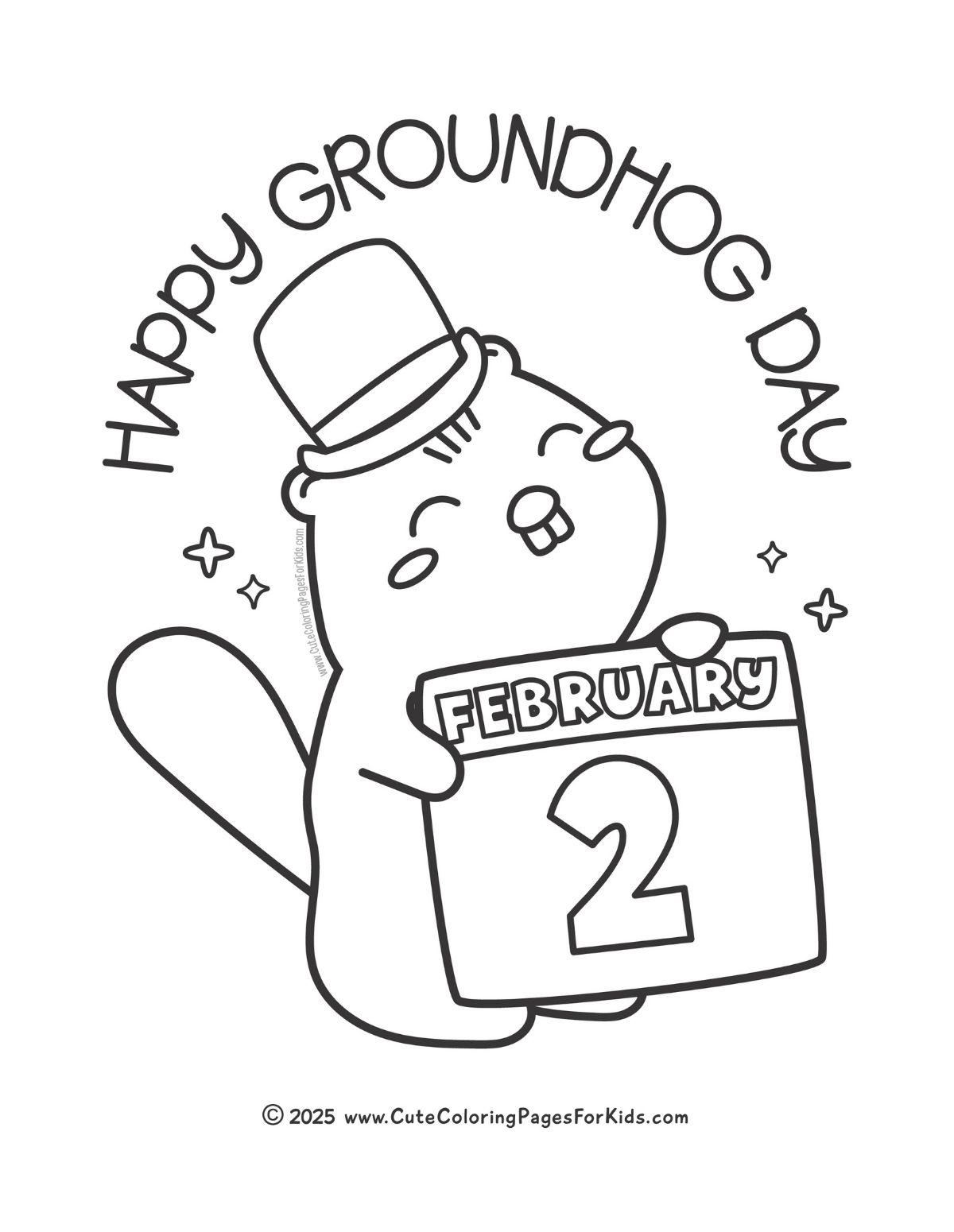 Free Groundhog Day Coloring Pages For Kids