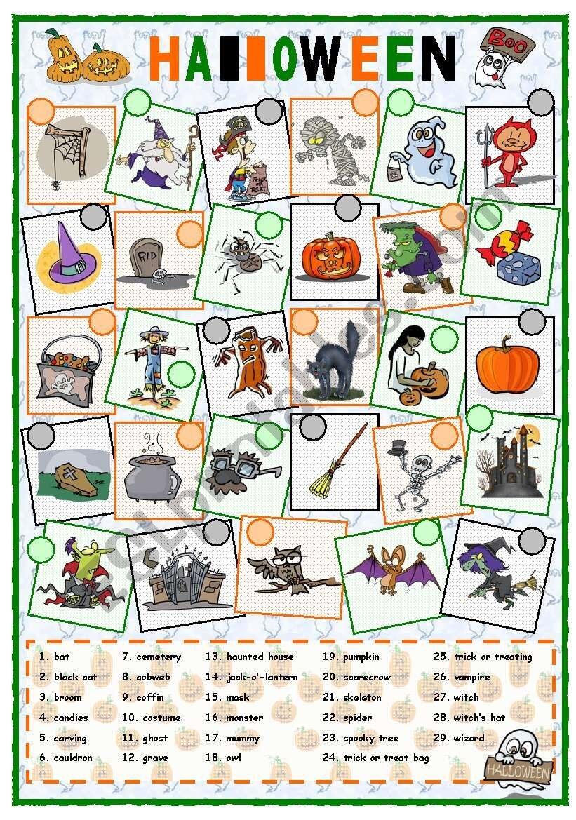 Halloween Vocabulary ESL Worksheet By Anna P