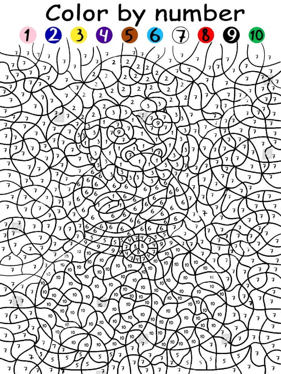 Hard Difficult Color By Number ColoringbyNumber Com Worksheets Library