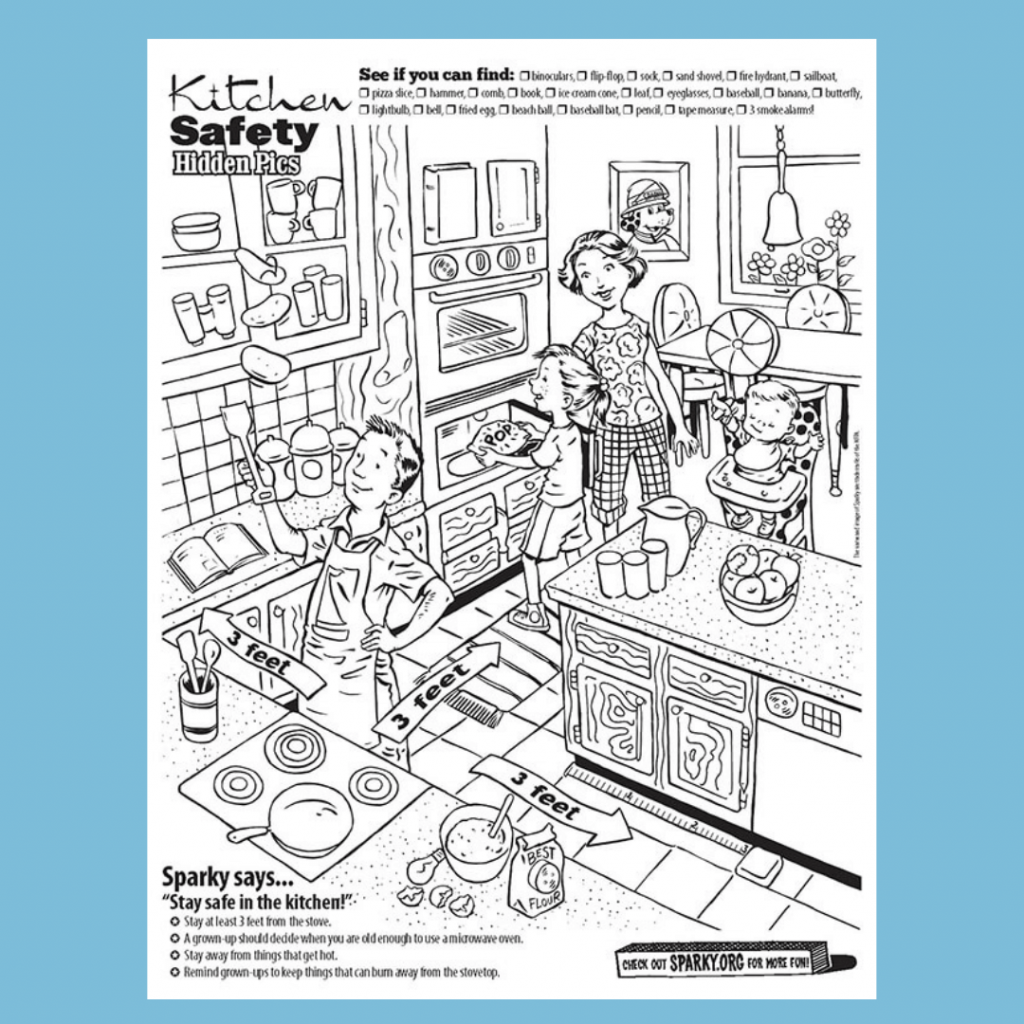 Hidden Picture Kitchen Safety Sparky School House Kitchen Safety Worksheet WordMint
