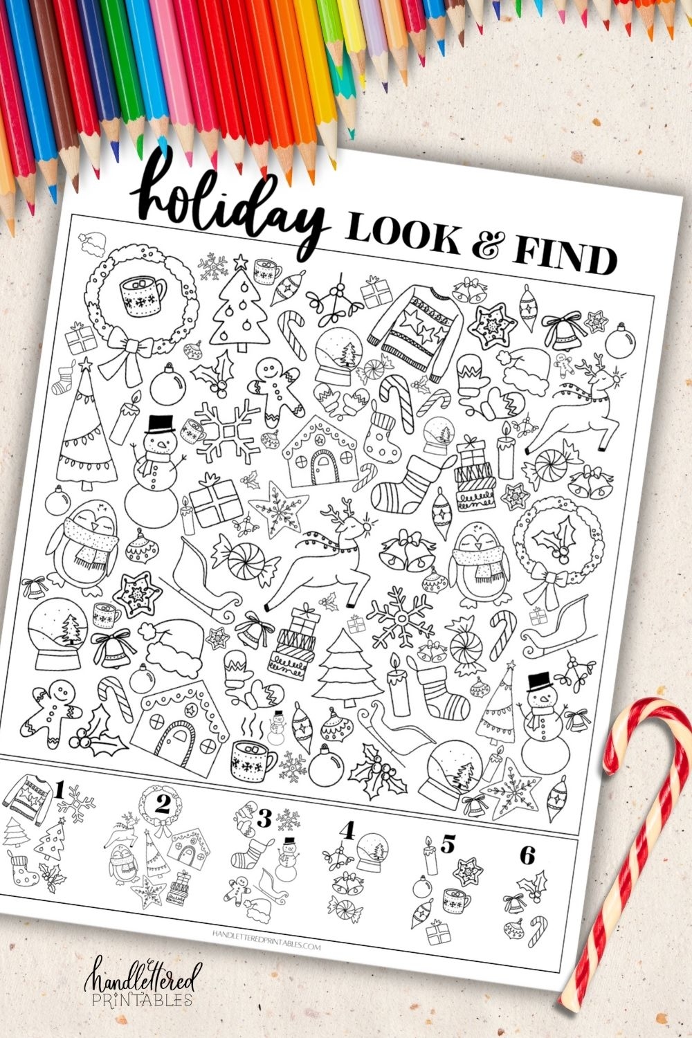 Holiday Look Find Find The Hidden Christmas Objects Printable Hand Lettered Printables