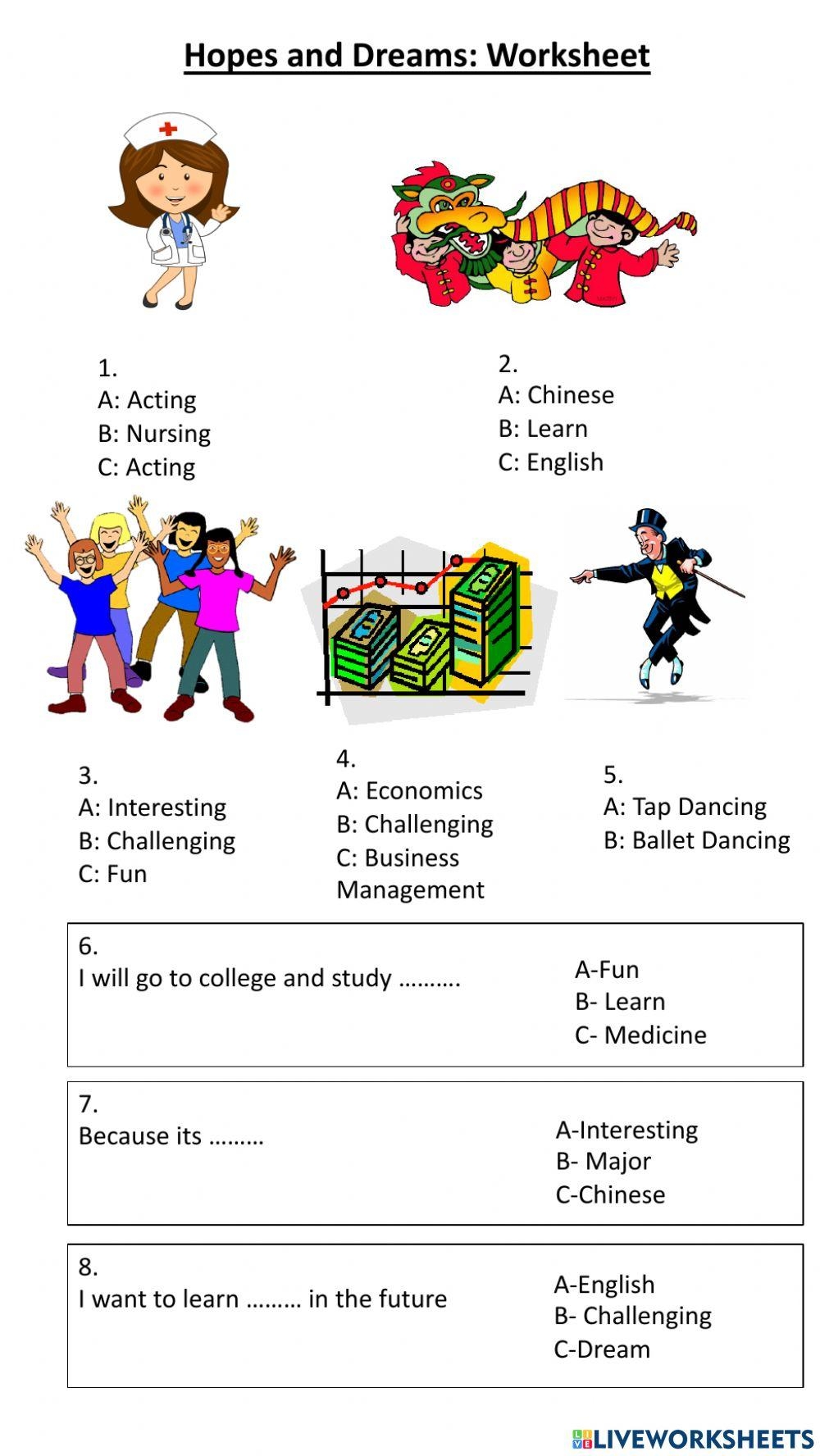Hopes And Dreams Exercise Worksheets Library Hopes And Dreams Exercise Worksheets Library
