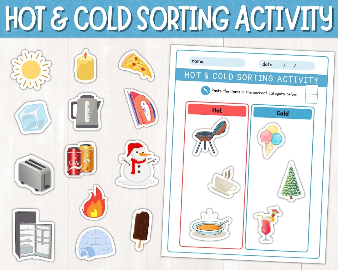 Hot And Cold Sorting Activity Printable Hot Or Cold Worksheets Preschool Prek Kindergarten Hot And Cold Picture Sort Instant Download Etsy Norway