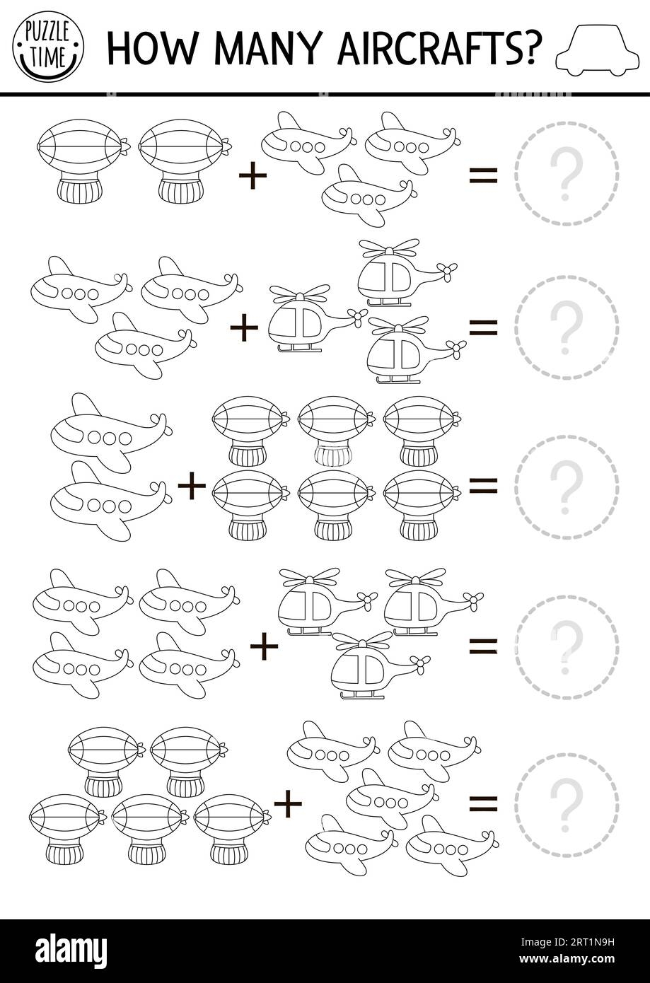 Color By Number Airplane Worksheet For Preschoolers