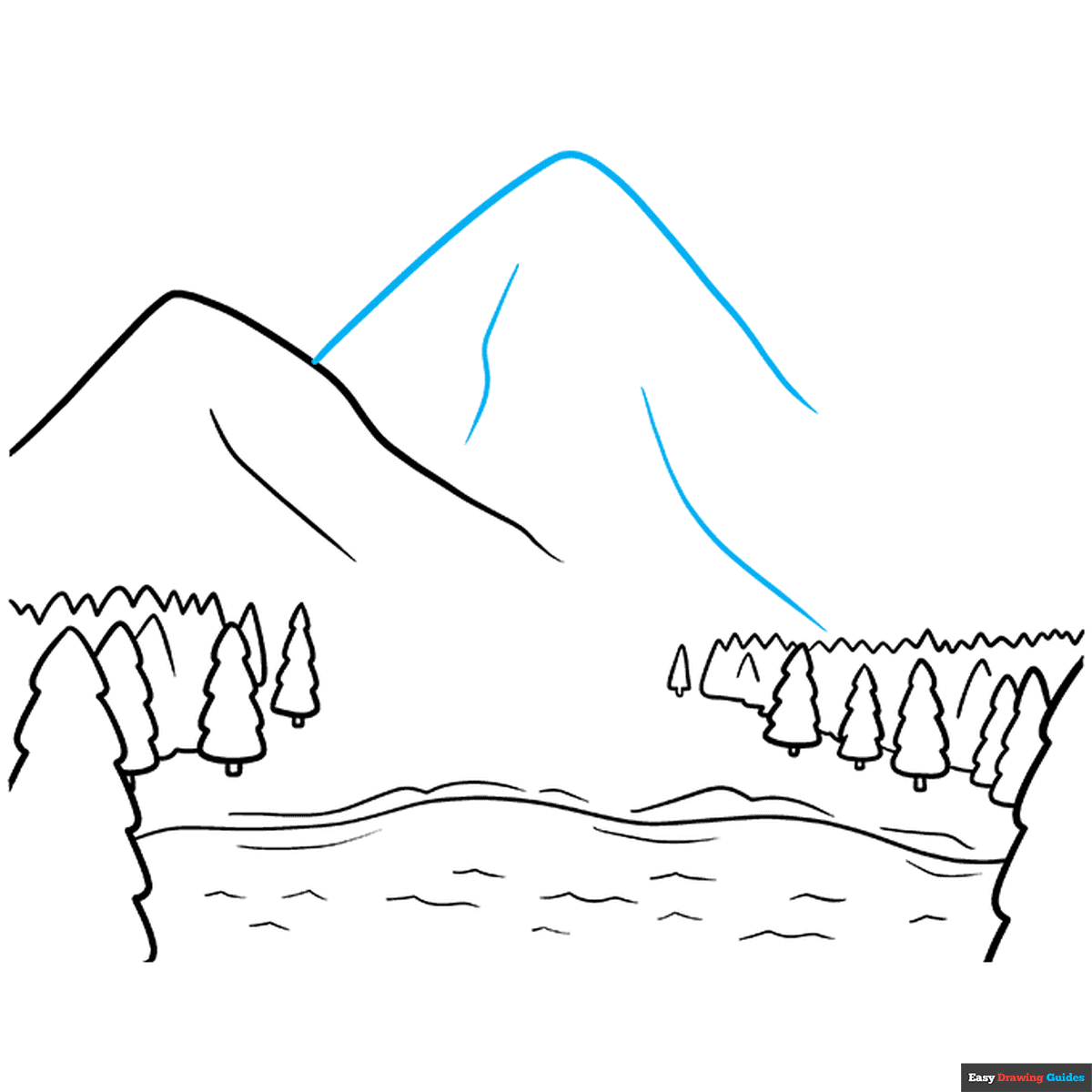 Color By Number Mountain Coloring Page Free Printable