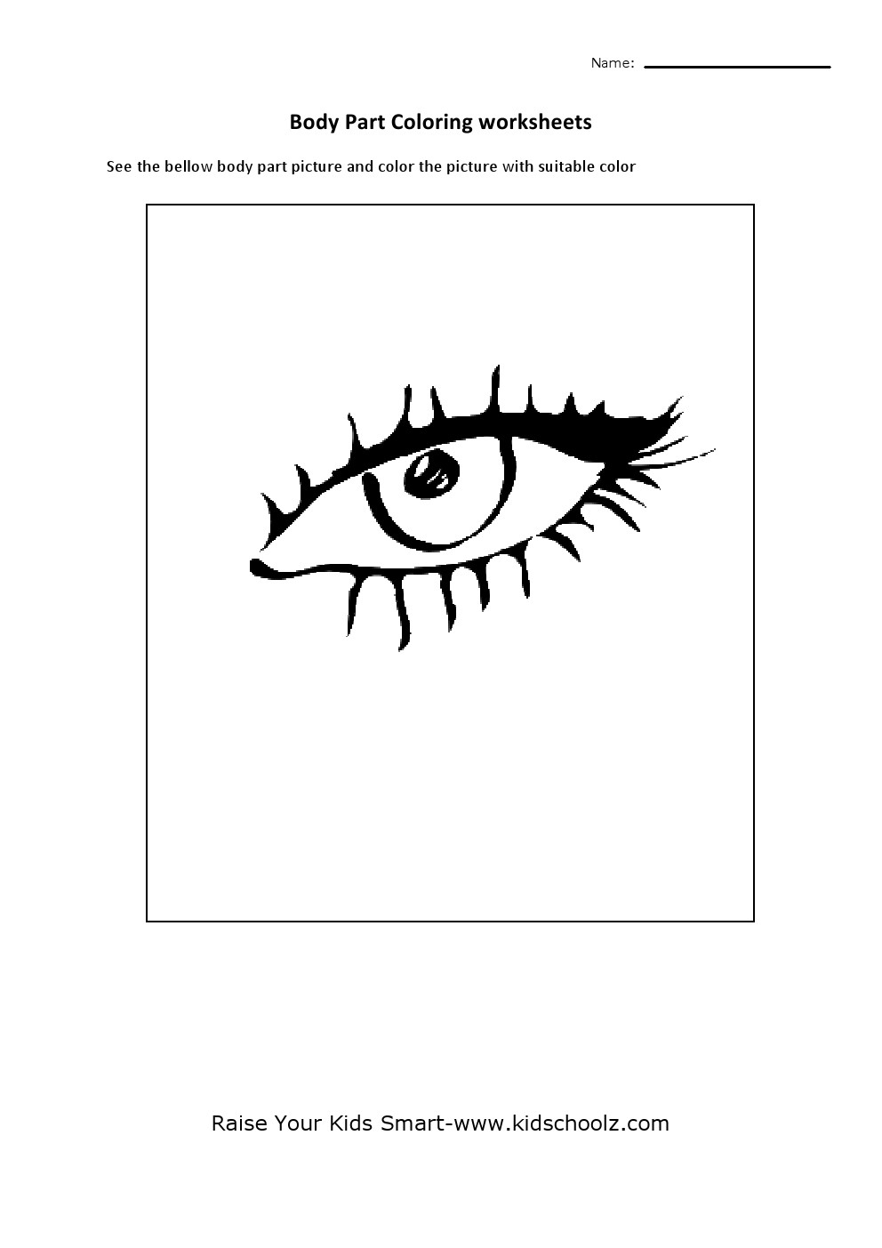 Human Body Parts Colouring Worksheets Eye Kidschoolz Human Body Parts Colouring Worksheets Eye Kidschoolz