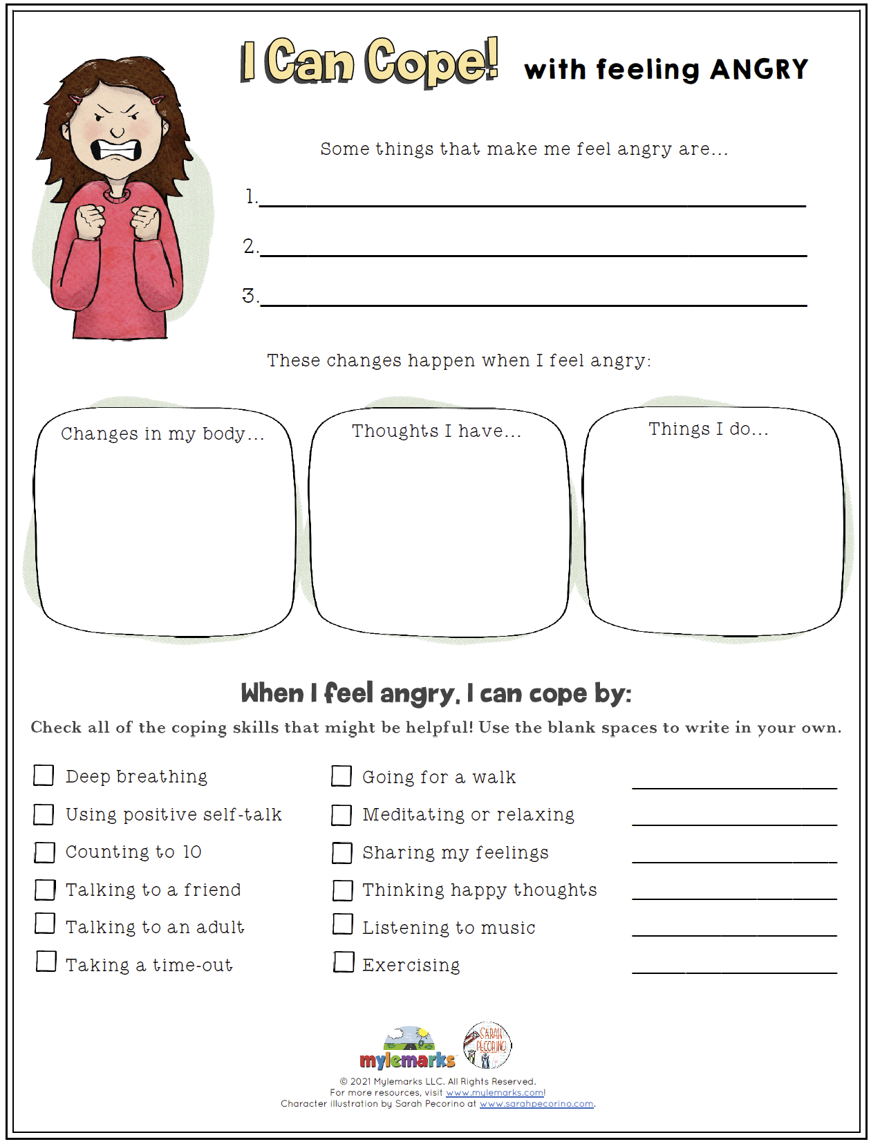 Anger And The Body CBT Worksheet For Children
