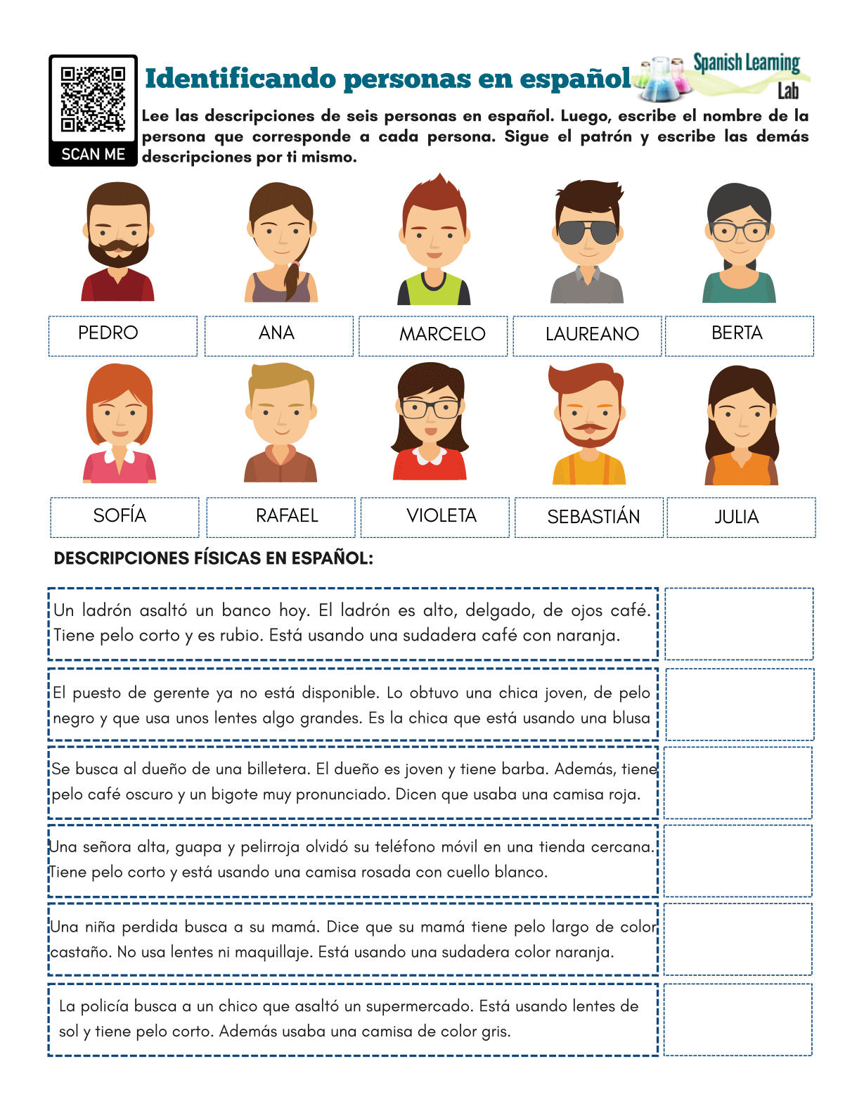 Identifying People In Spanish PDF Worksheet Spanish Learning Lab Identifying People In Spanish PDF Worksheet Spanish Learning Lab