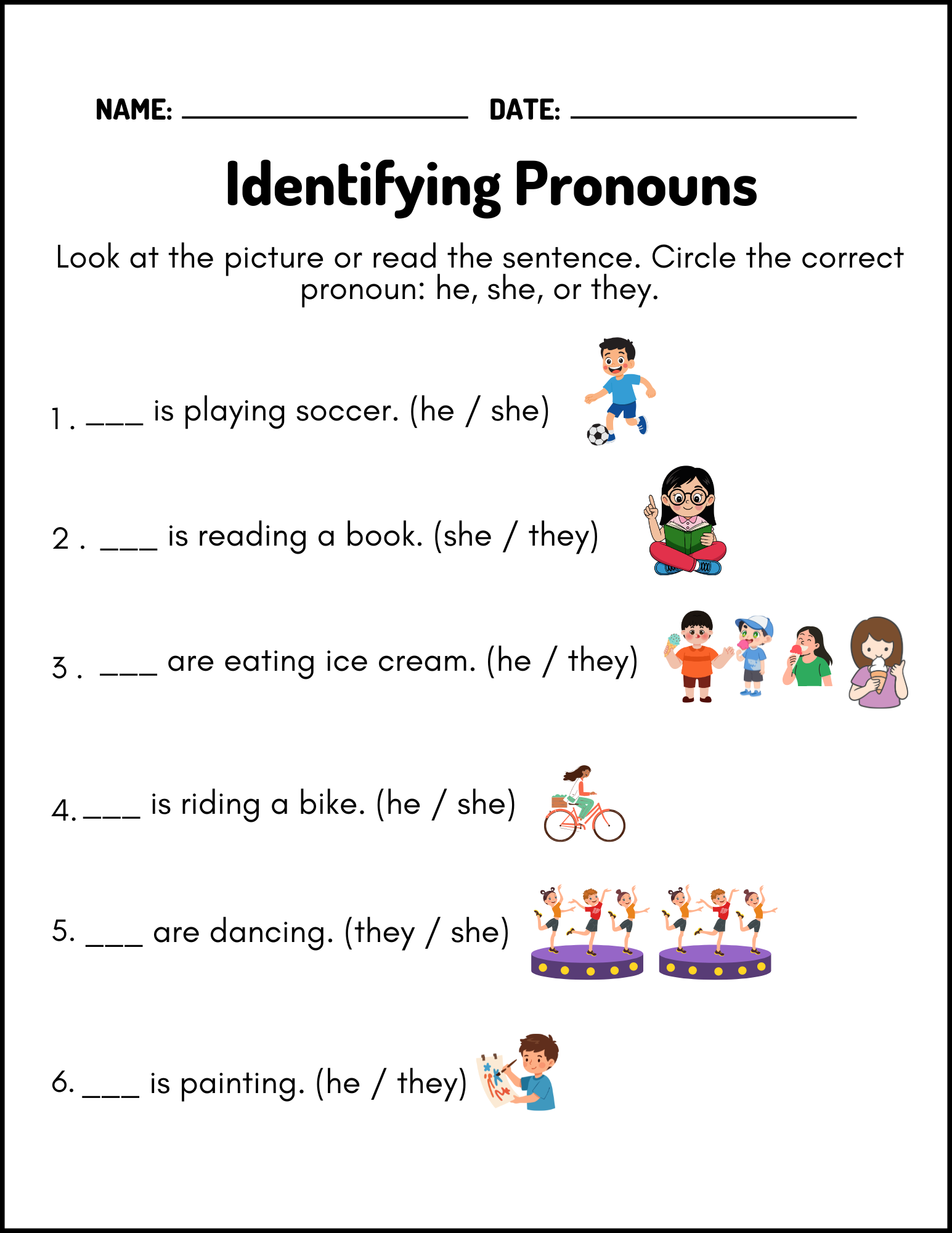 Identifying Pronouns He She They Worksheets For Speech Therapy Teaching Resources
