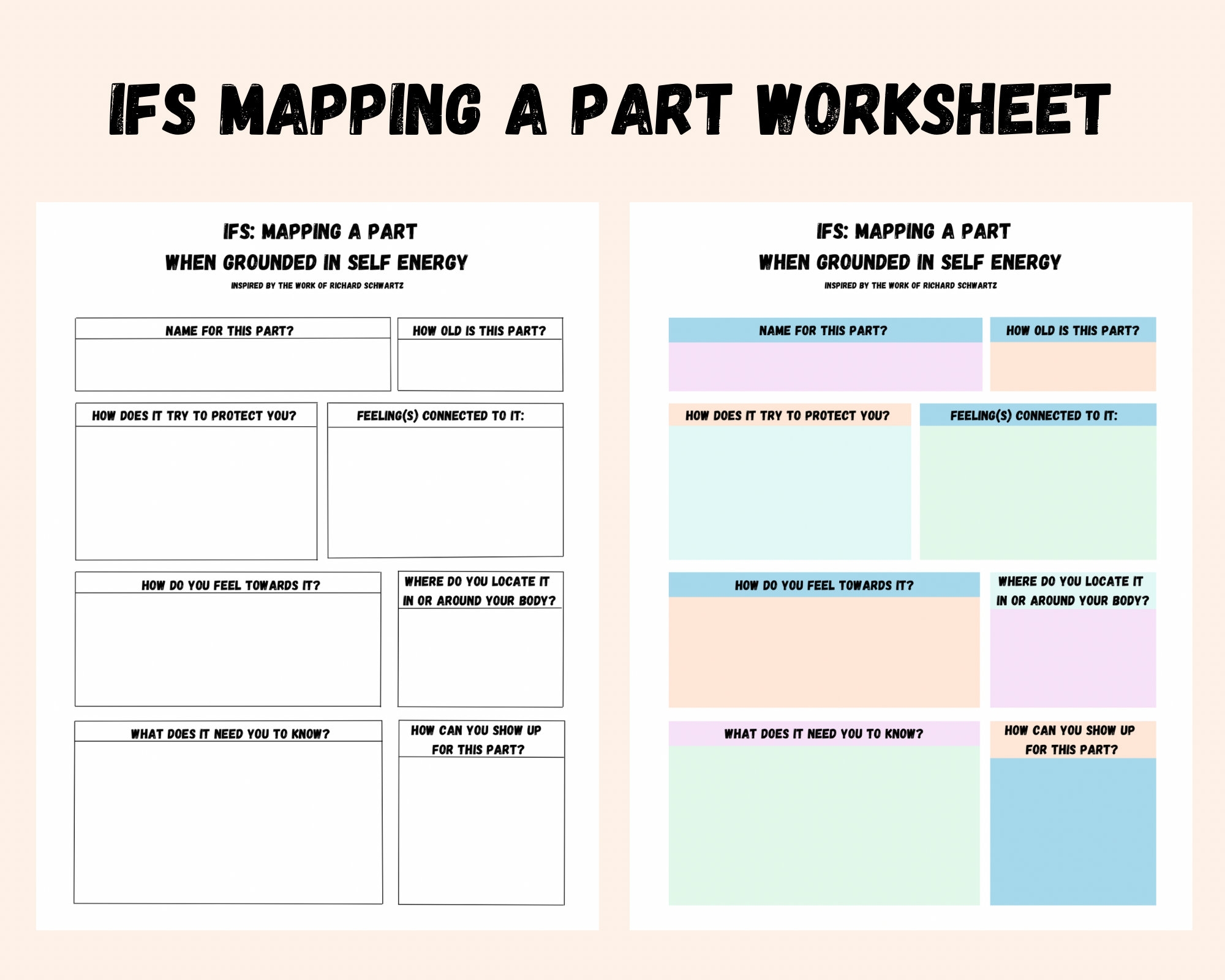IFS Part Mapping Worksheet Internal Family Systems Therapy Tool digital Download Etsy Israel