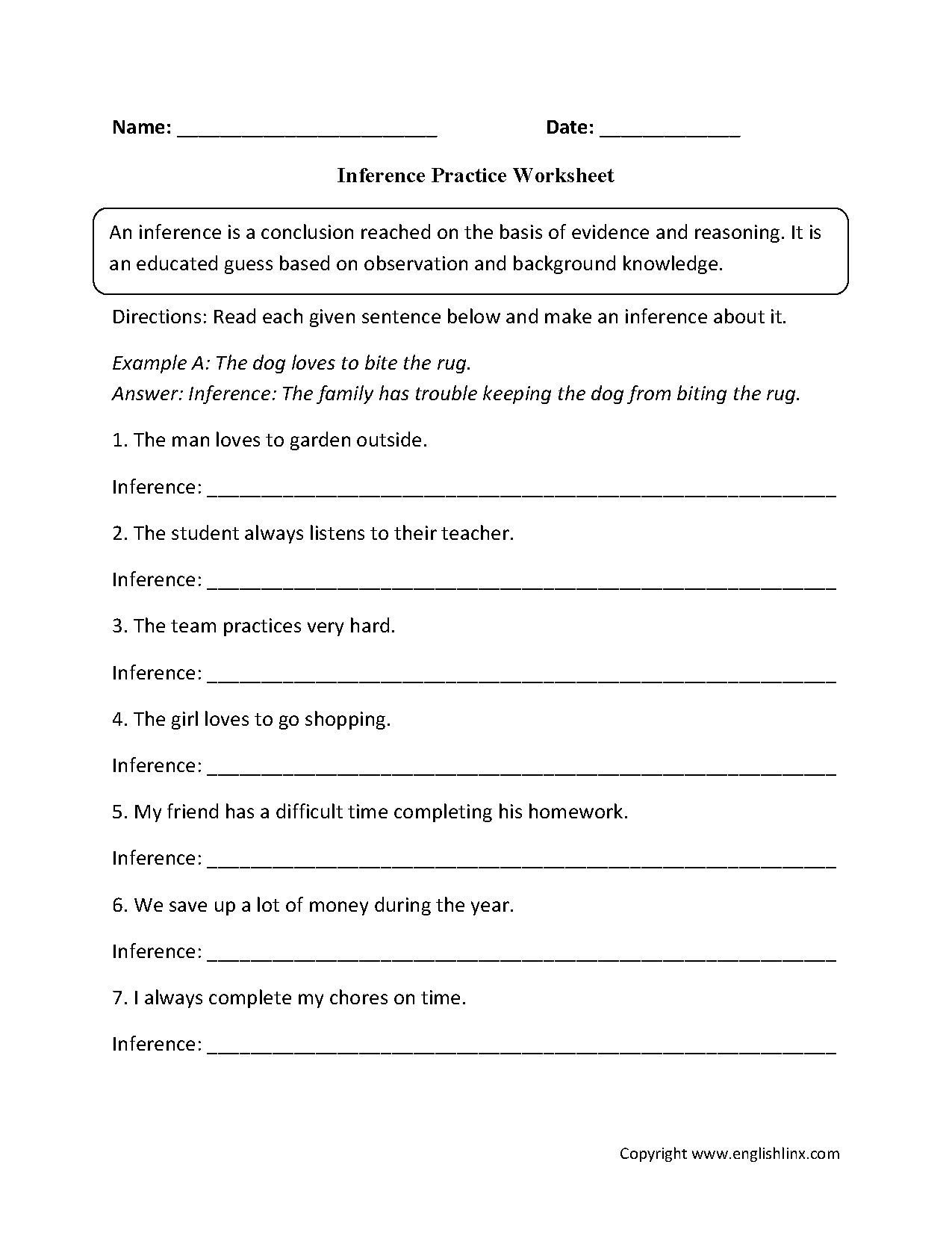 Inference Worksheets Printable Inference Practice For Grades 4 12
