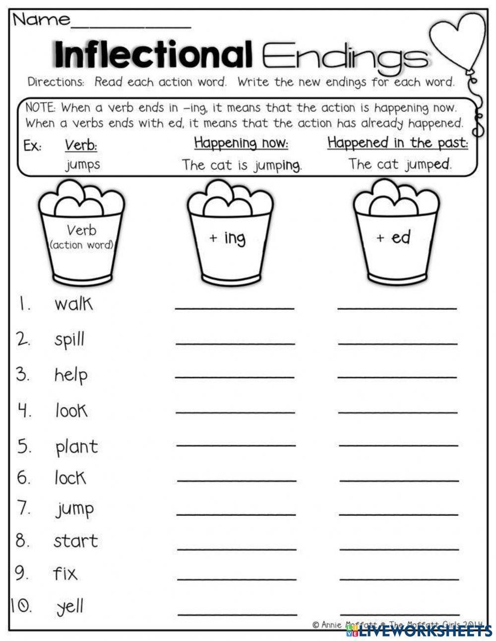 Ing Worksheets To Practice Inflectional Endings Reading Elephant