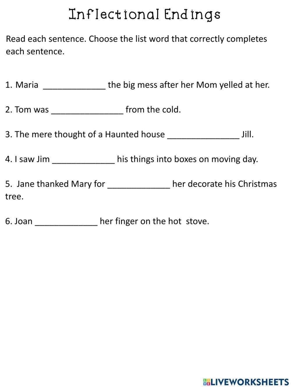 Inflectional Endings Worksheet 3 Worksheet Worksheets Library
