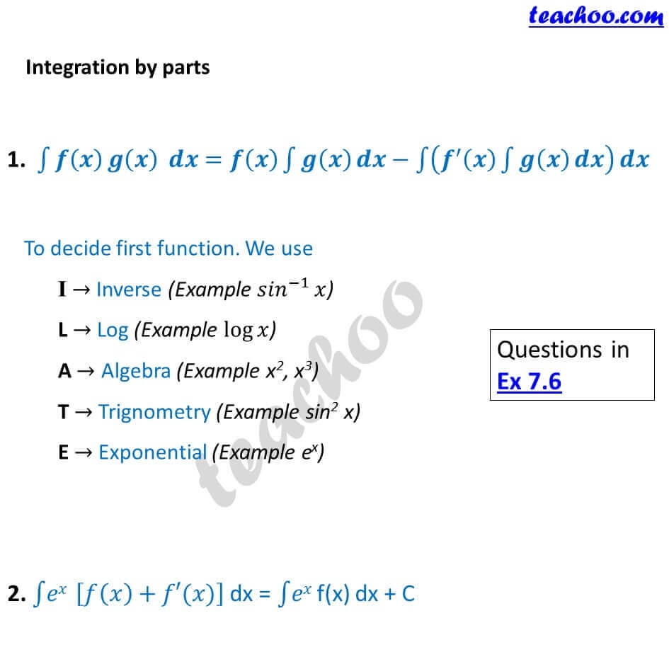 Integration Formulas In PDF With All Formulas Practice Questions