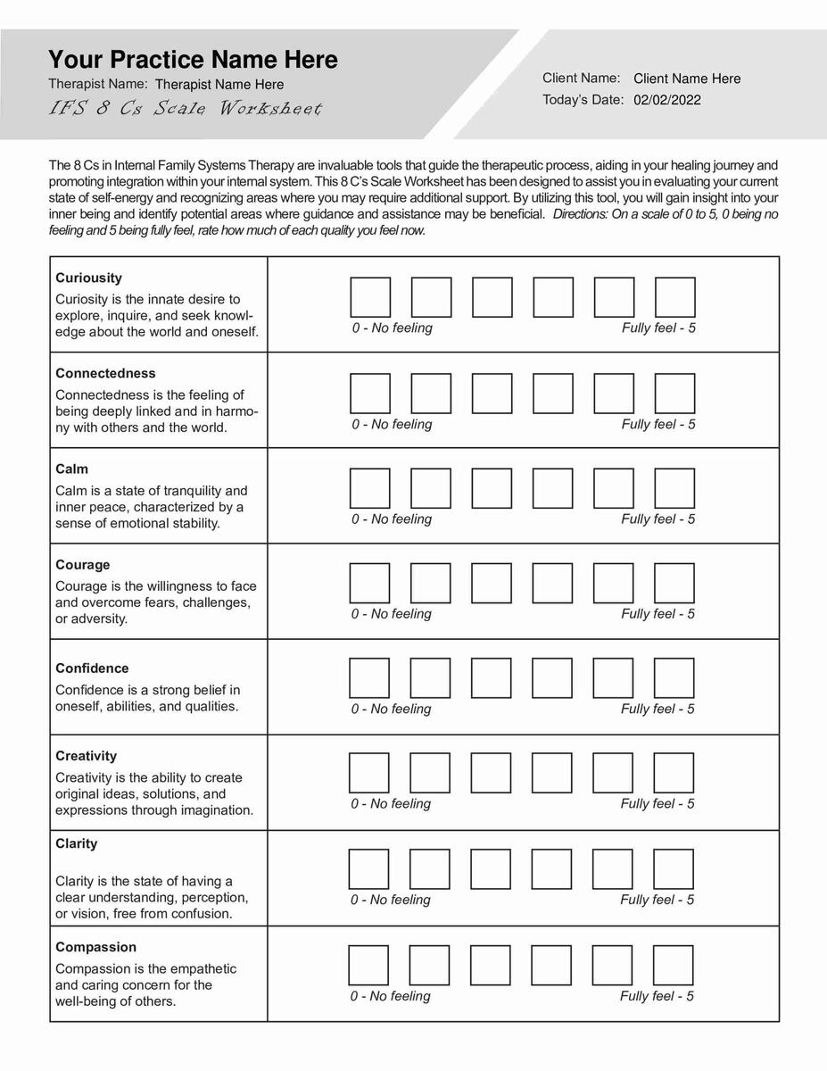 Internal Family Systems Worksheets Bundle TherapyByPro
