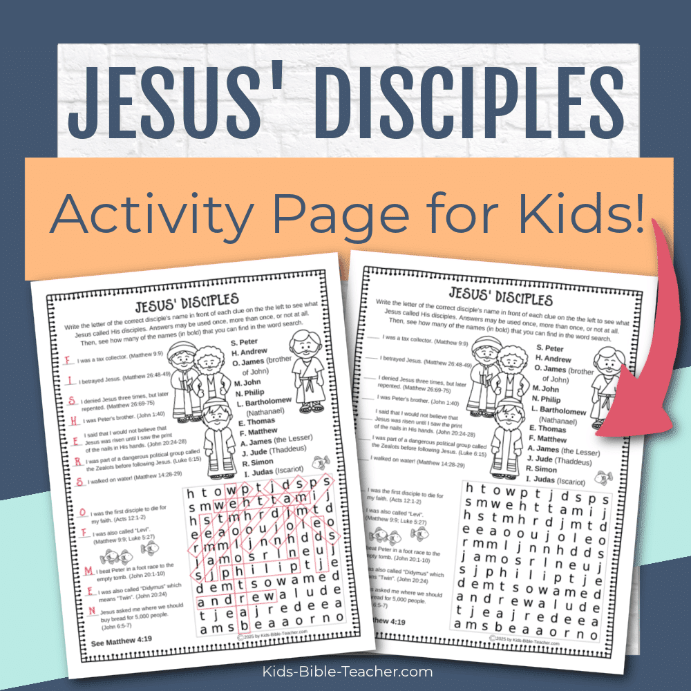 Jesus Disciples Activity Page Fun Bible Worksheet For Kids Kids Bible Teacher