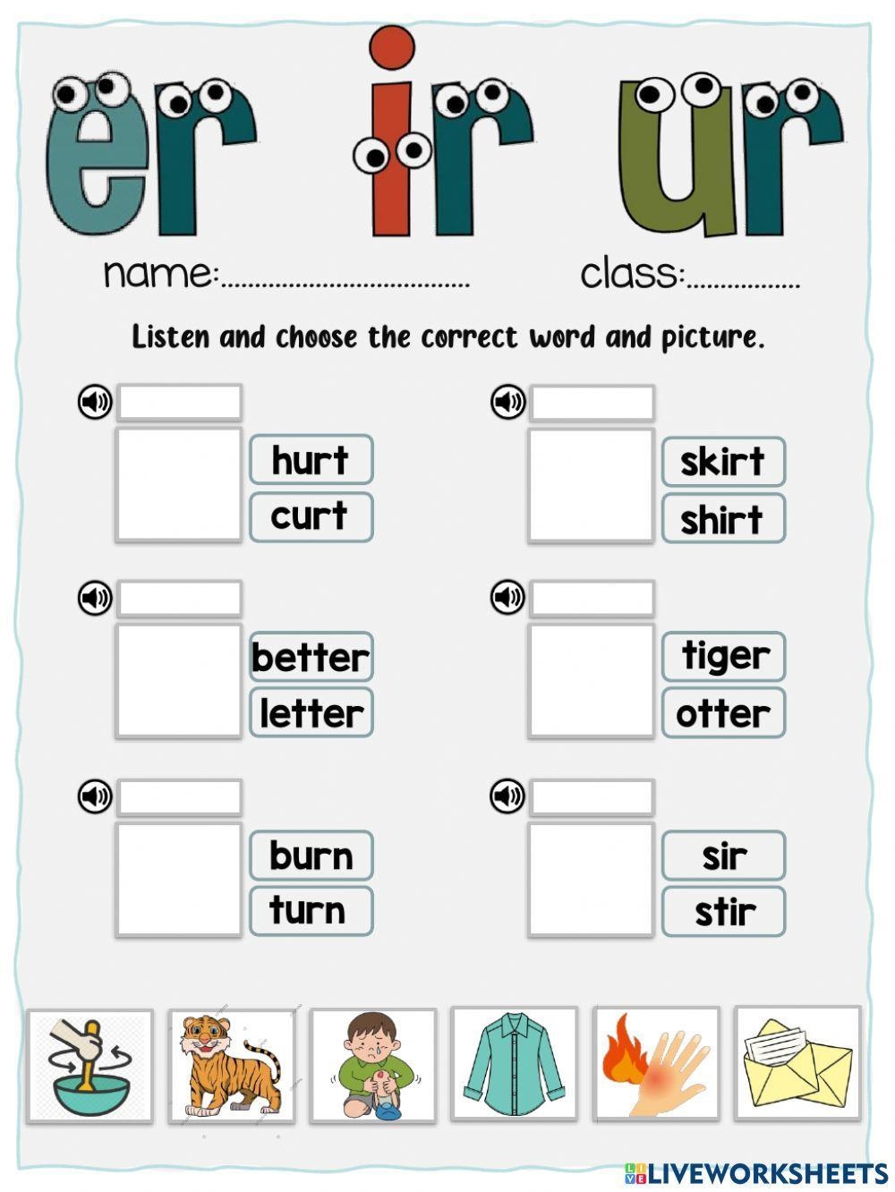Jolly Phonics Er Ir Ur Worksheet Worksheets Library