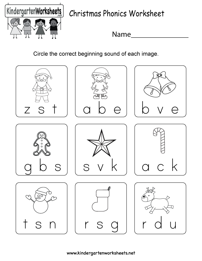 Kids Can Circle The Letter That Matches The Beginning Sound Of Each Picture In This Free Christmas Themed Phonics Worksheet You Can Download And Print It Right Now Https T Co GLDOFyizbJ Christmas