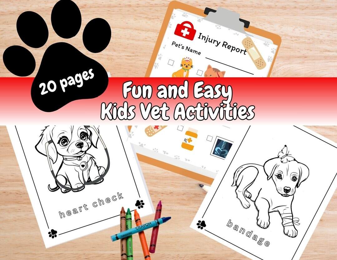 Kids Vet Activities Fun And Easy Creative Play Learning Downloads 20 Pages Pre K Kindergarten 1st Grade Printables Etsy