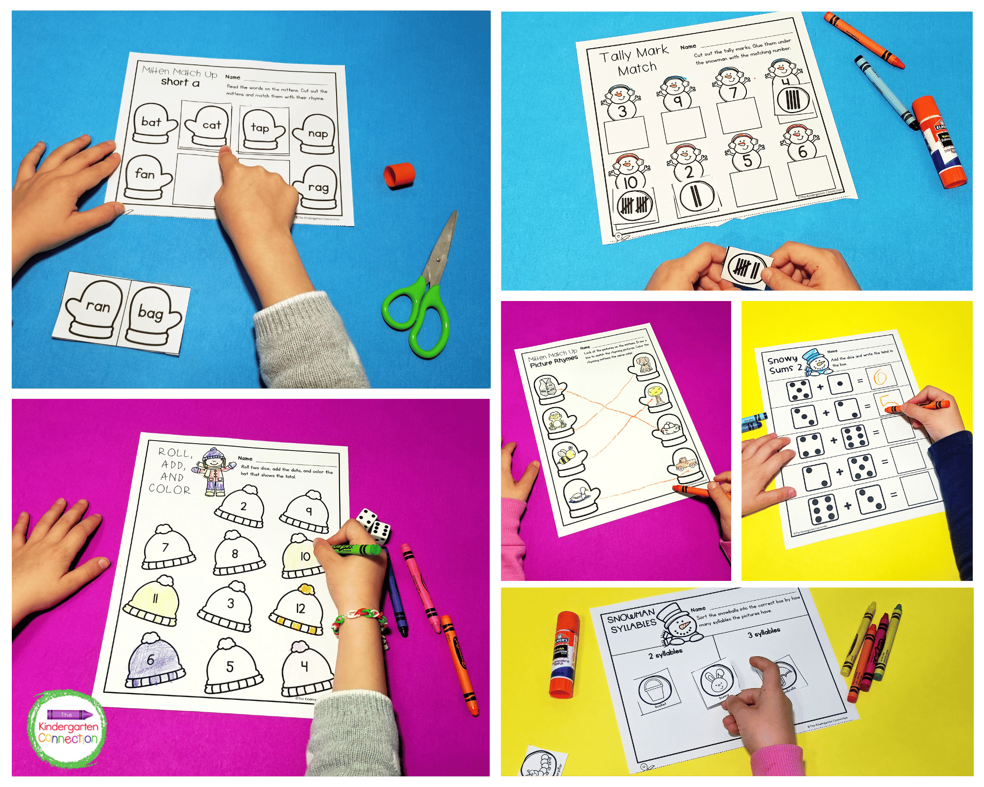 Kindergarten January Printables For Math Literacy