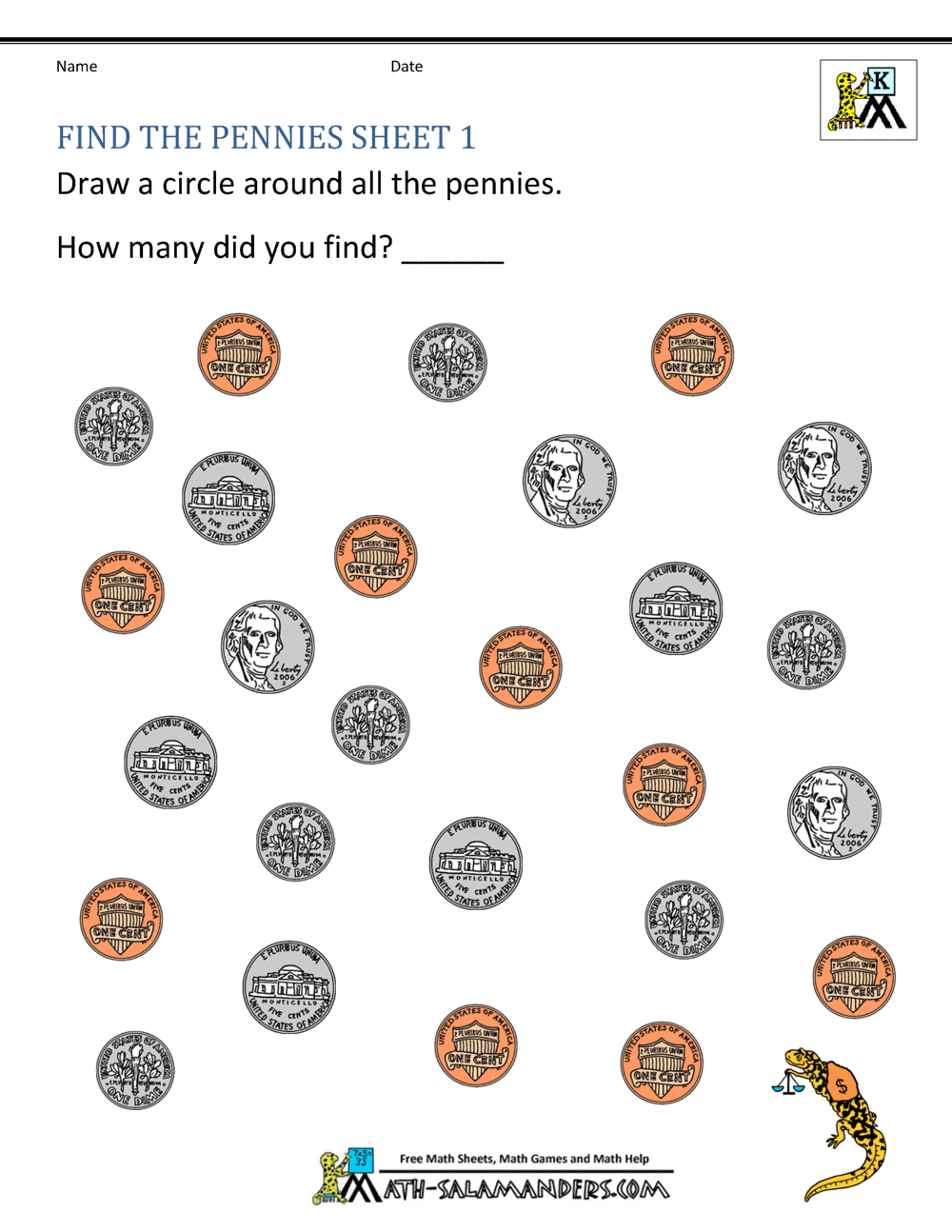 Counting Money Worksheets