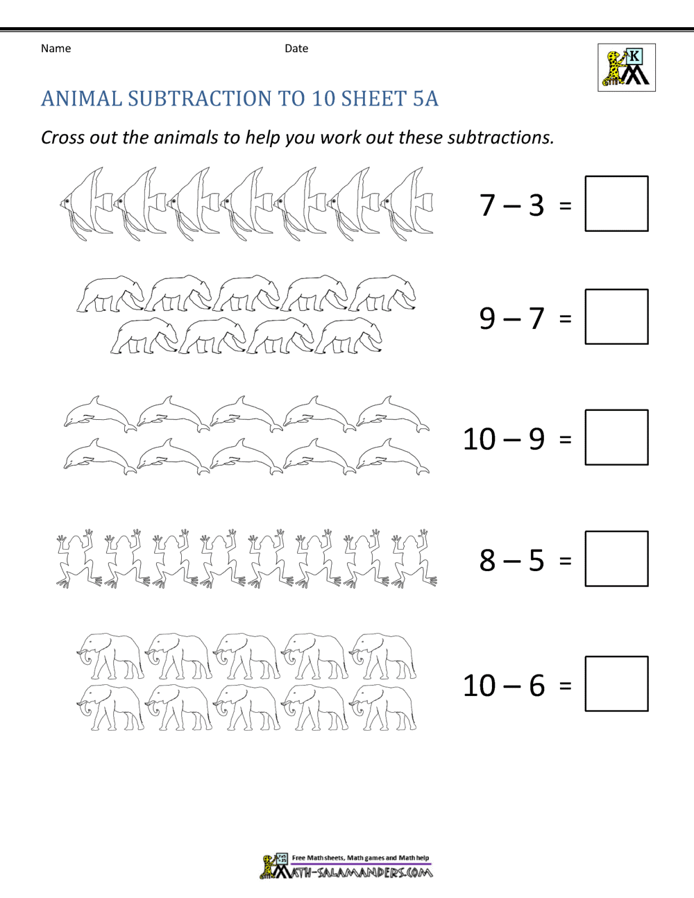 Kindergarten Subtraction Worksheets Worksheets Library