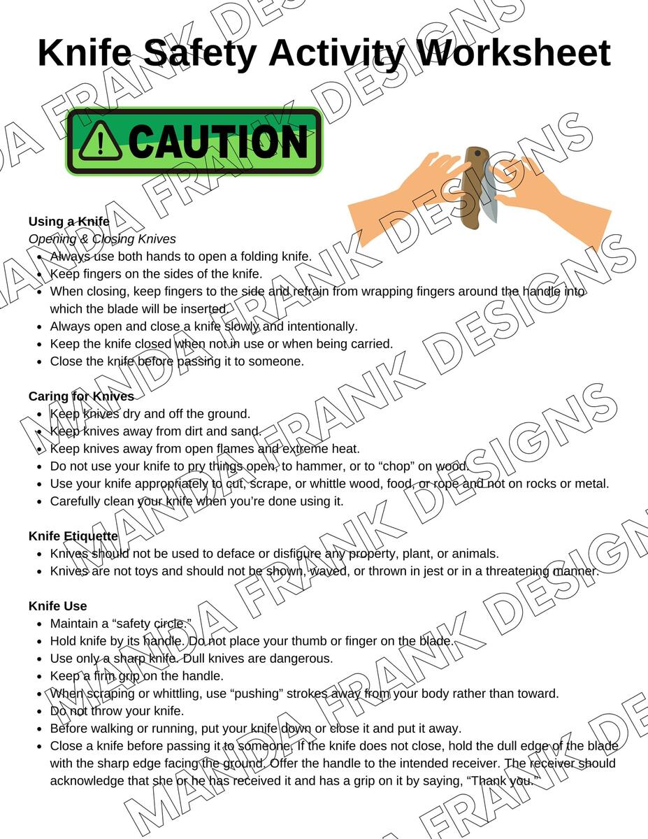 Knife Safety Badgework Etsy