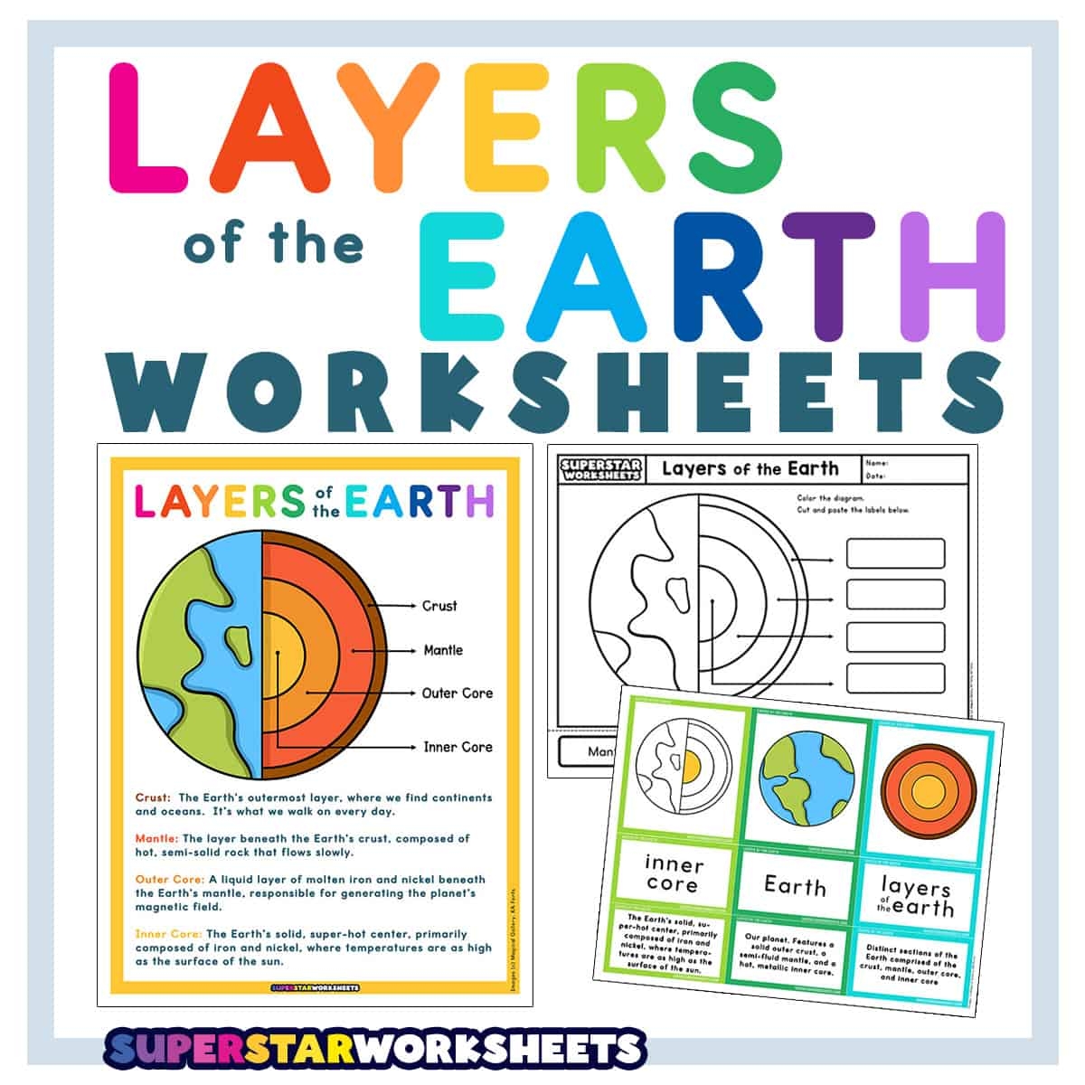 Layers Of The Earth Worksheets Superstar Worksheets