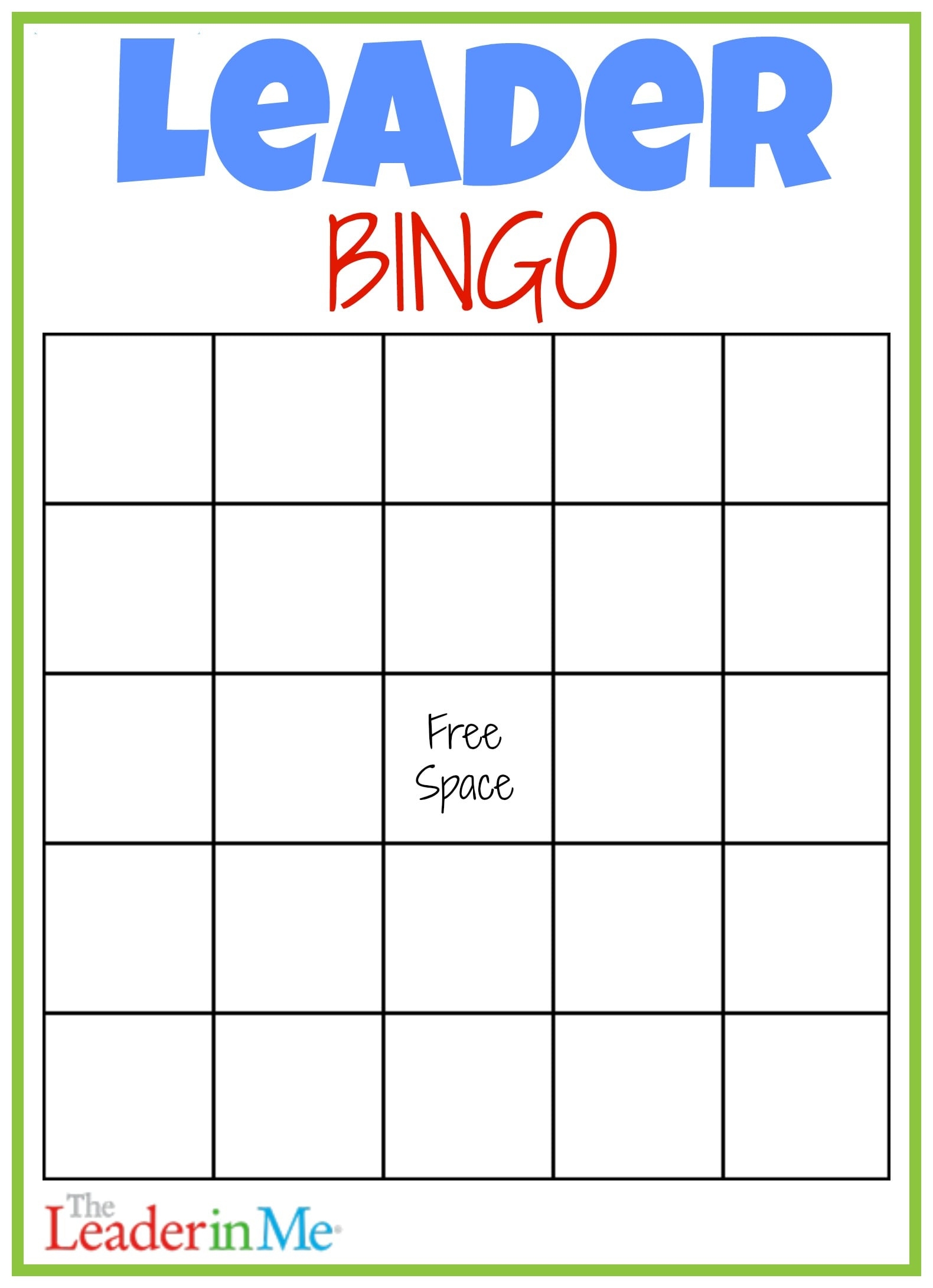 Leader Bingo FREE Printable Leader In Me