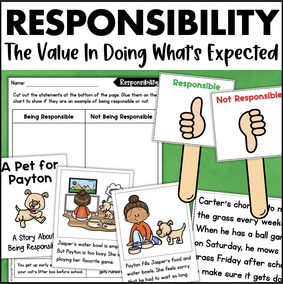 Learning Responsibility Social Skill Activities Mini Book Worksheets