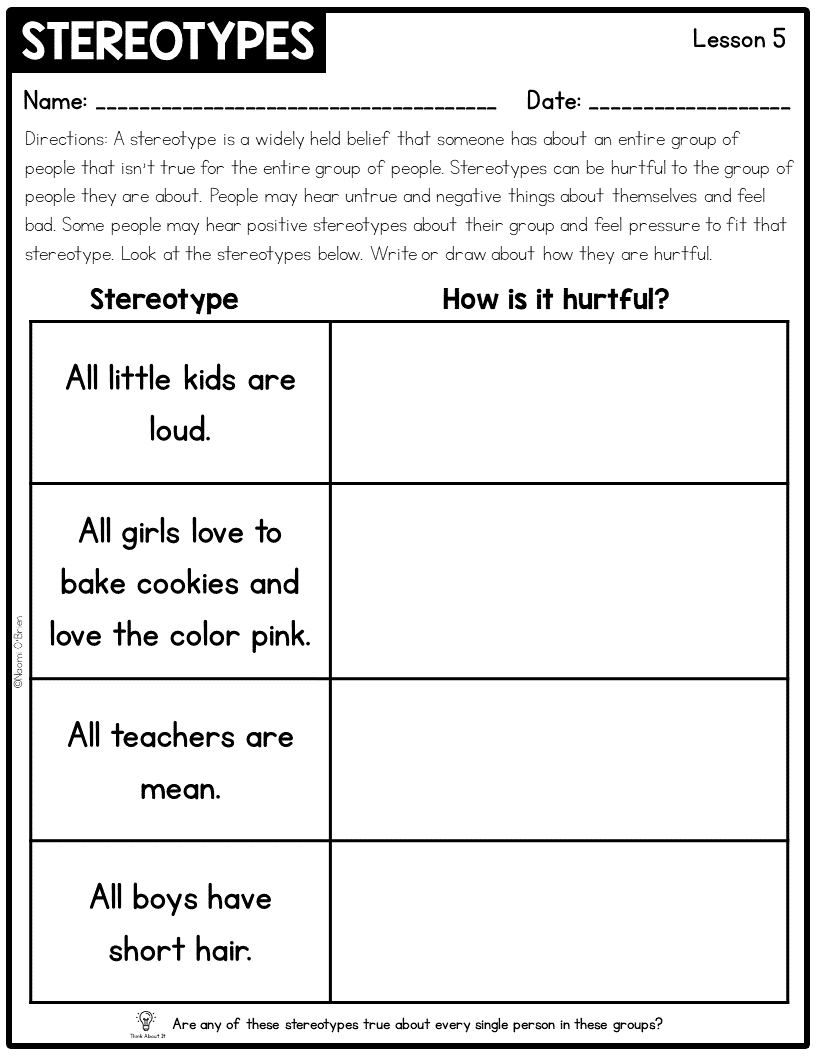 Lesson 5 Stereotypes Naomi O Brien Read Like A Rockstar