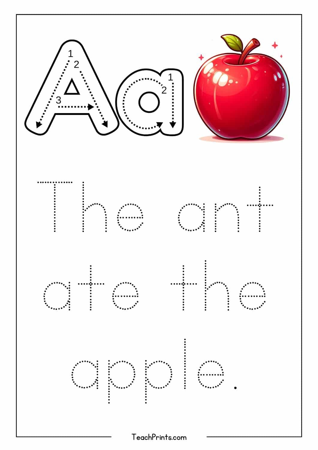 Letter A Tracing Worksheets Free Printables Teach Prints