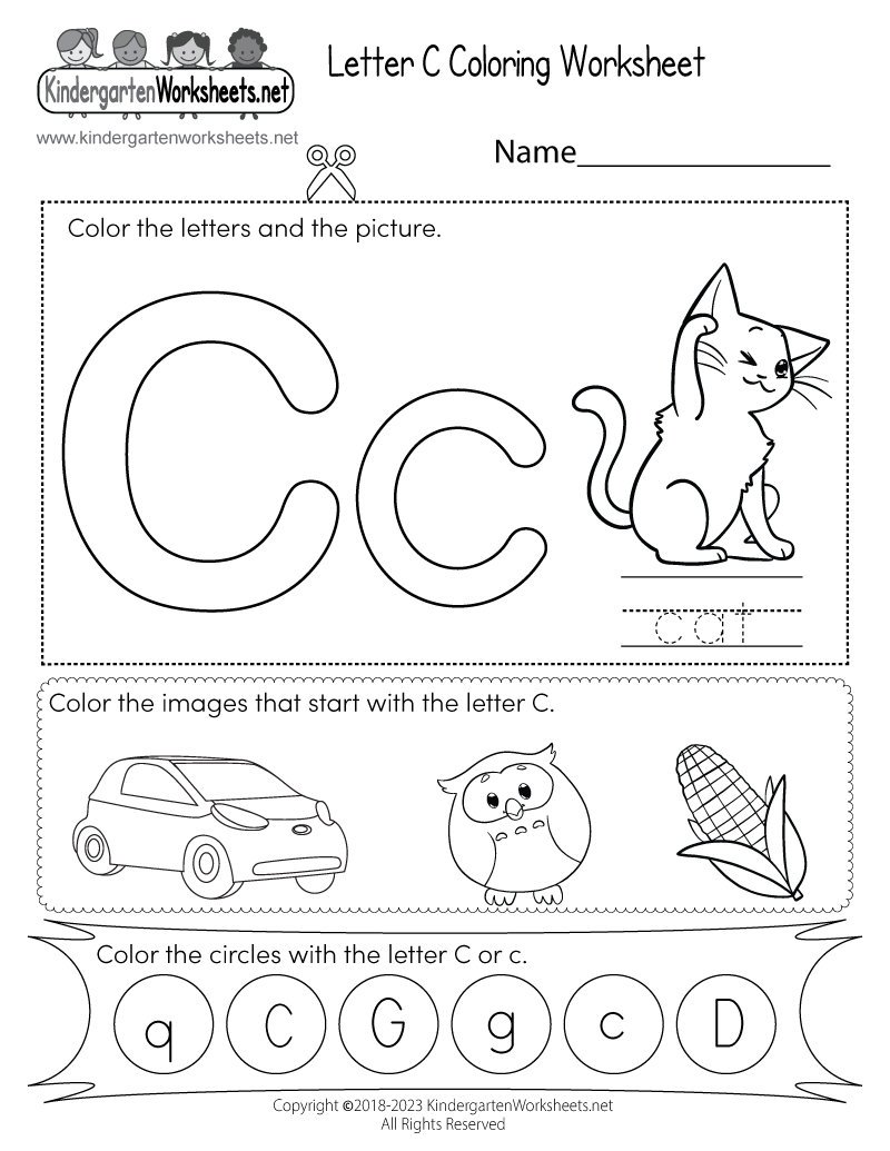 Letter C Coloring Worksheet Free Printable Digital PDF Letter C Sound Worksheets Tree Valley Academy