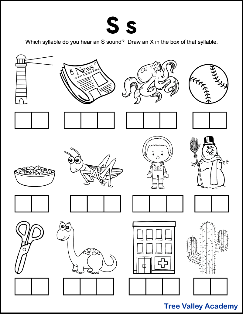 Letter S Sound Worksheets Tree Valley Academy Letter S Sound Worksheets Tree Valley Academy