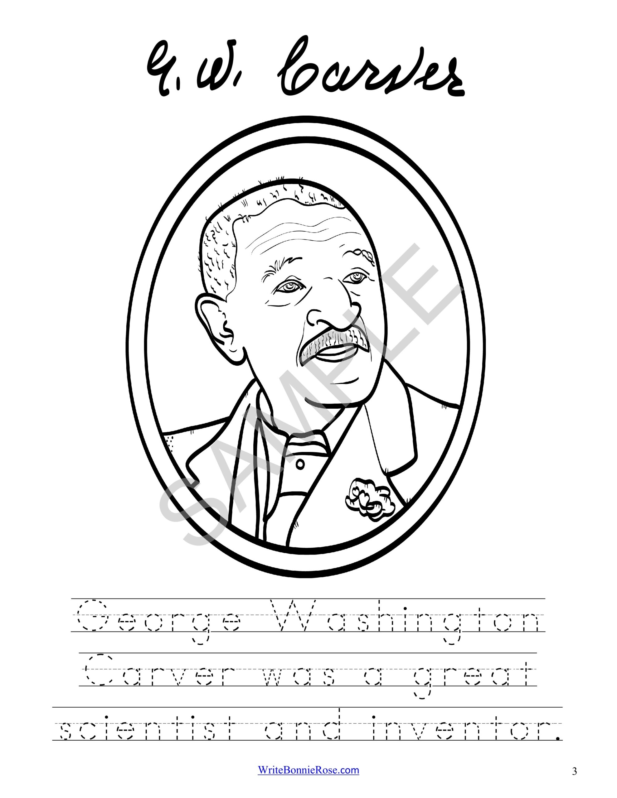Life Of George Washington Carver Coloring Book Level B Made By Teachers