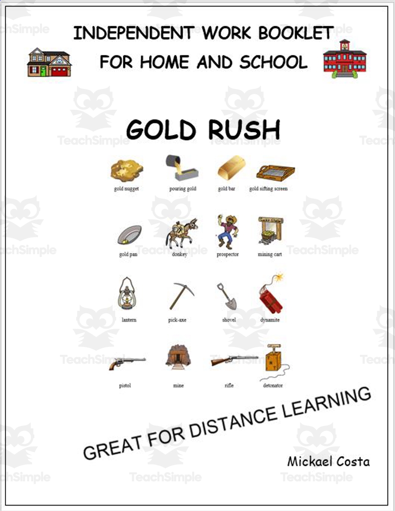 Literacy Worksheets Gold Rush By Teach Simple