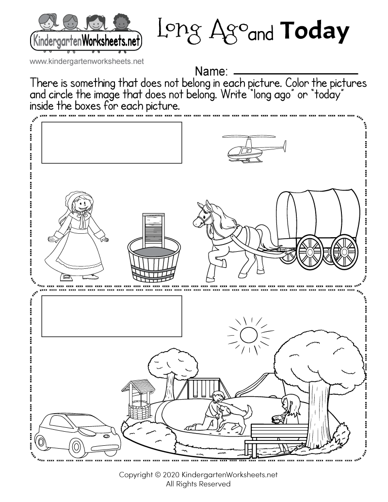 Long Ago And Today Worksheet Free Printable Digital PDF
