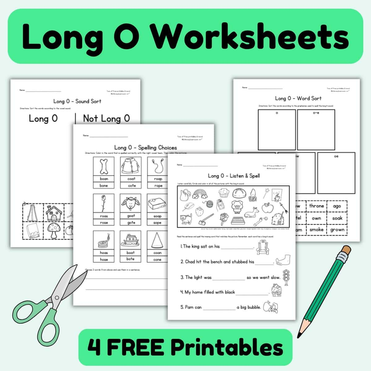Long O Worksheets 4 Free Printables Literacy Learn